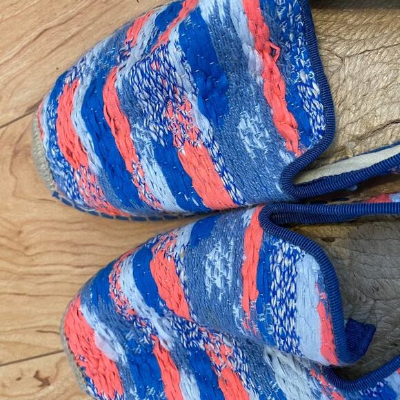 Soludos Malhia Kent x Soludos Tweed Smoking Slipper Blue Espadrilles Sz 10 - Picture 7 of 8